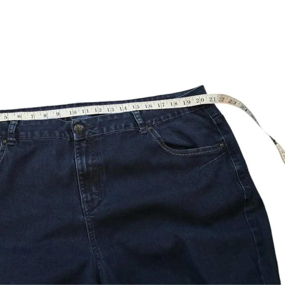 Lane‎ Bryant Dark Wash Embellished Pockets Bootcut Jeans Plus Size 22